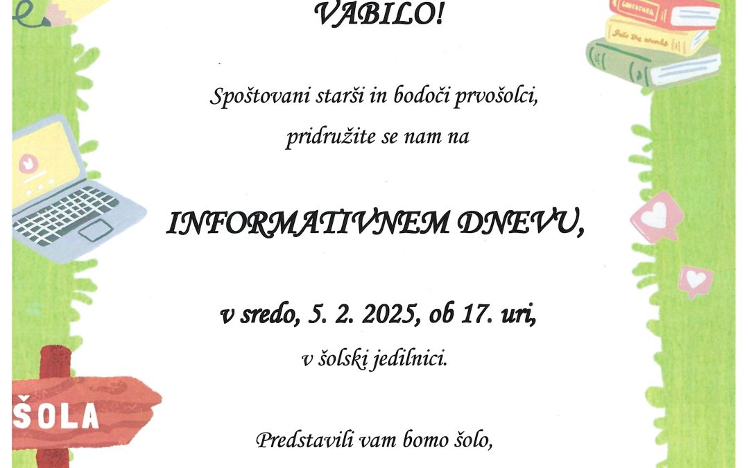 Informativni dan za bodoče prvošolce